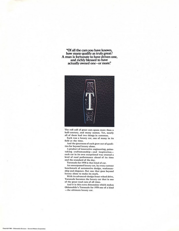 1970 Oldsmobile Toronado Brochure Page 3